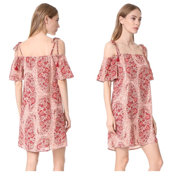 Madewell Silk Cold Shoulder Tassel Tie Dress Small - Picture 6 of 8